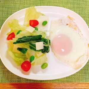 食べきりᕷ˖ベーコンとチーズの水菜サラダꕤ୭*